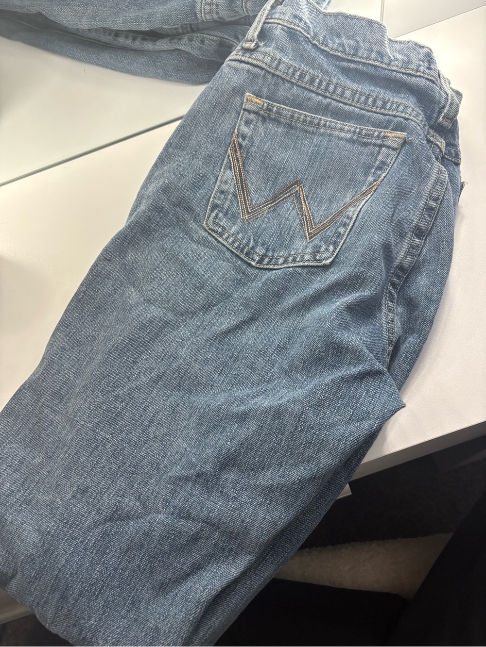 Wrangler Light Blue Denim Jeans with Contrast Stitching